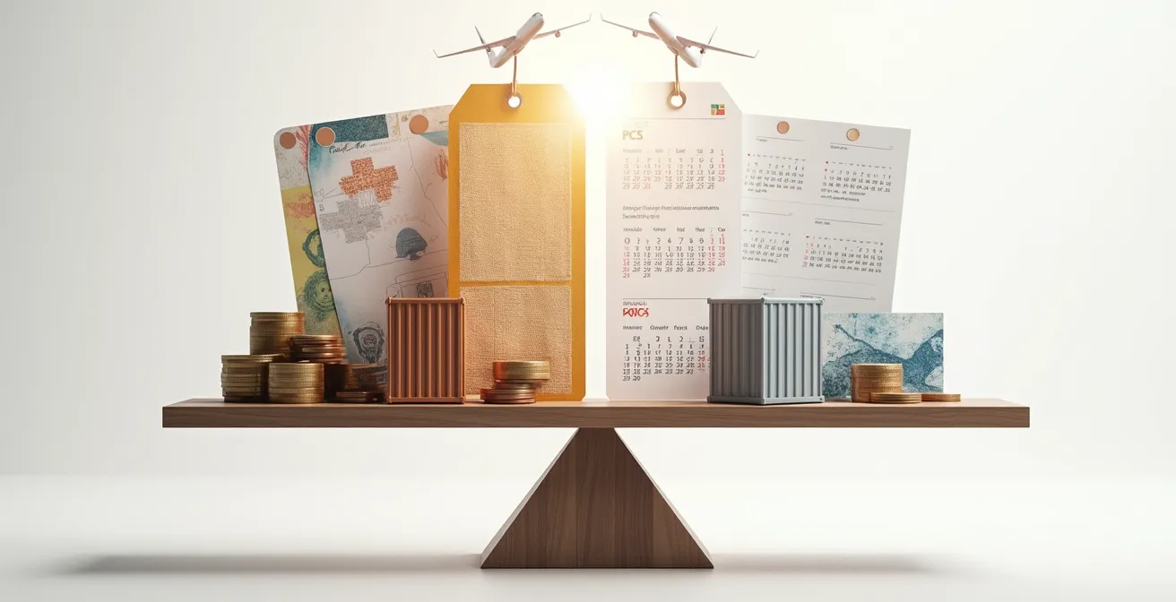 Infografía visual comparando elementos de coste de producción textil entre España y Asia