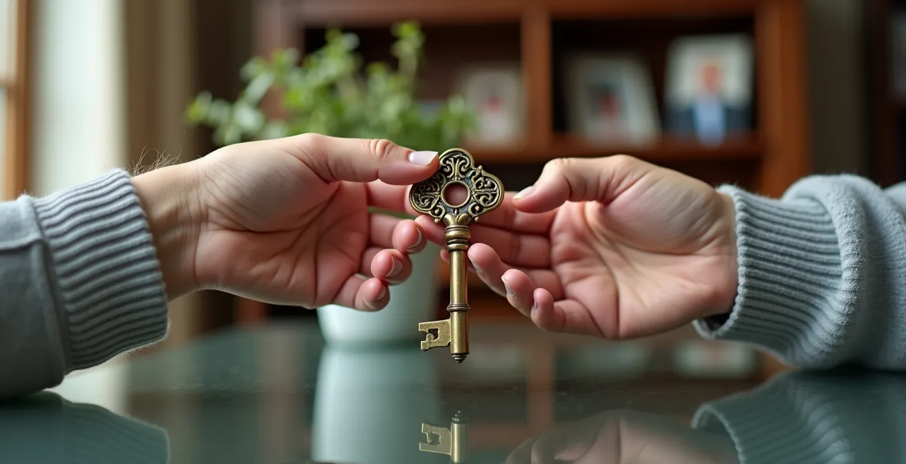 Composición simbólica sobre la transmisión del legado digital entre generaciones