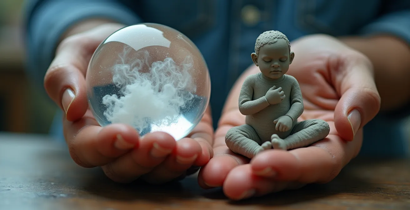 Comparación visual entre idea abstracta y obra concreta protegible por derechos de autor